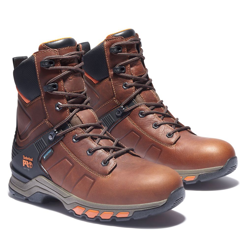 Bocanci De Muncă Timberland Barbati Maro/Negrii - Pro® Hypercharge 8\" Soft Toe - Romania - OKHPAI827